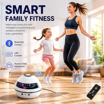 Smart Counting Rope, Smart Jump Rope Machine, Electric Music Jump Rope, 1-10 Speed Levels, Bluetooth Remote Control, Parent-Child Interactive, for Kids 4-12 and Adults