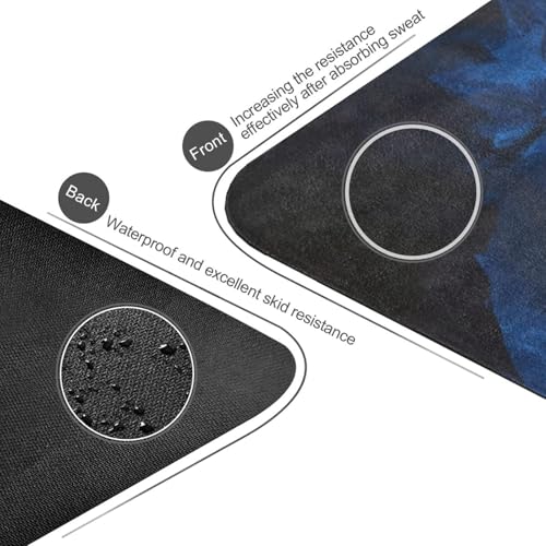 Kigai Travel Yoga Mat 71" x 24" Non Slip Natural Rubber Foldable Exercise Mat Ultra Thin 1.5mm Lightweight for Fitness, Pilates & Home Workout, Blue Lightning