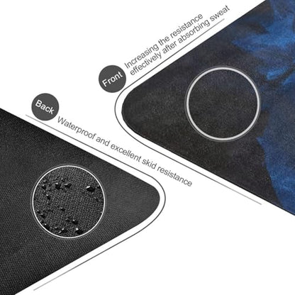 Kigai Travel Yoga Mat 71" x 24" Non Slip Natural Rubber Foldable Exercise Mat Ultra Thin 1.5mm Lightweight for Fitness, Pilates & Home Workout, Blue Lightning