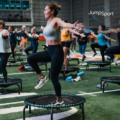JumpSport 350 PRO 39 Inch Fitness Trampoline Indoor Rebounder Cardio Workout Equipment 300 lb Capacity - color: Teal