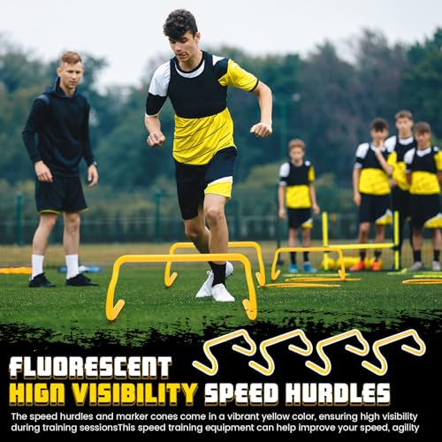 10 Pcs Speed Agility Training Hurdles Detachable Durable Hurdle Agility Plyometric and All Purpose Speed Training Equipment for Athletes Soccer Basketball - color: Yellow, size: 9 Inch
