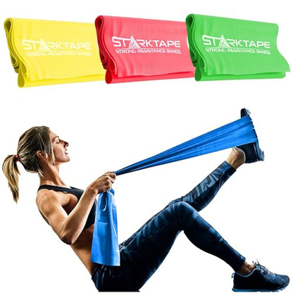 Resistance Bands Set. 3 or 5 Pack Non-Latex Physical Therapy, Professional Elastic Band. Perfect for Home Exercise, Workout, Strength Training, Yoga, Pilates, Rehab, Gym - color: Yellow/Red/Green