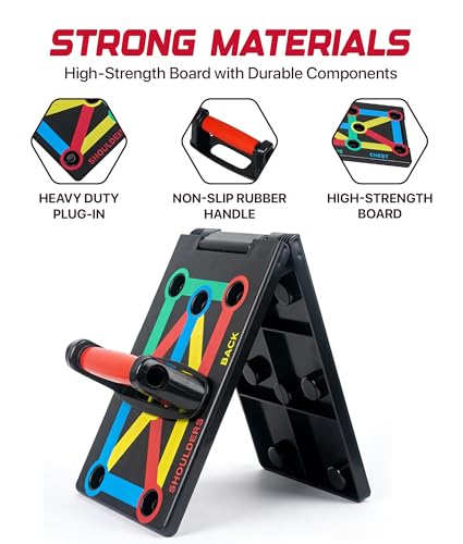 ROMIX Push Up Board for Men, Foldable Push Up Board, Multifunctional Pushup Stand, Muscle Board Rack Professional Strength Training Equipment for Man and Women at Home Gym Chest/Back/Abs Training