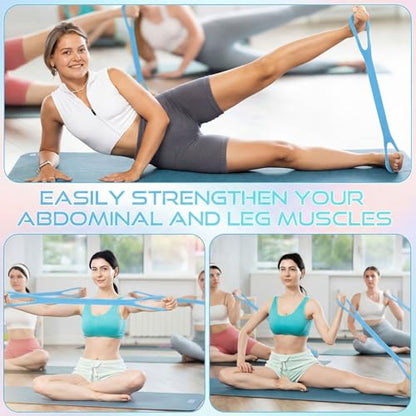 2 Pcs Fitness Resistance Bands 6 Tube Pedal Resistance Bands with Handles 8 Shaped Training Elastic Ropes Multifunction Tension Ropes for Waist Arm Shoulder Leg Back Home Workout - color: Blue