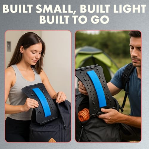 Lumbar Back Support Stretcher, Adjustable Lower Back Stretcher with Foam Massage Cushion, Multi-Level Traction for Bed, Chair, Car & Gym, No Power Needed, Lightweight, 14.86 x 9.84 x 3.15 in