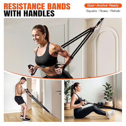 Pull Up Assistance Bands, Resistance Bands with Handles, Heavy Duty Pull Up Bands for Home Gym, Height Adjustable Chin Up Bar Assist Bands for Arm, Back, Strength Training Workout Equipment