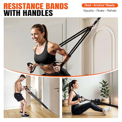 Pull Up Assistance Bands, Resistance Bands with Handles, Heavy Duty Pull Up Bands for Home Gym, Height Adjustable Chin Up Bar Assist Bands for Arm, Back, Strength Training Workout Equipment