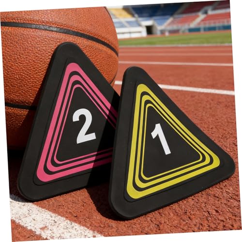 PRETYZOOM 10pcs Numbered Sports Markers Non-Slip Floor Dots Triangular Training Cones for Football Basketball Agility Drills Court Field Exercise
