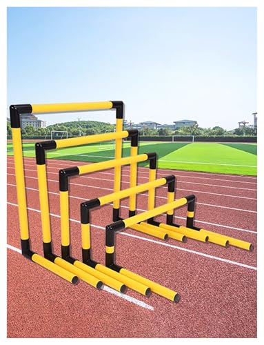 Height Adjustable Hurdles, Portable Adjustable Football Hurdles for Agility Training, Set of 5 Detachable Practice Hurdles for Track and Field, Yellow - color: Yellow