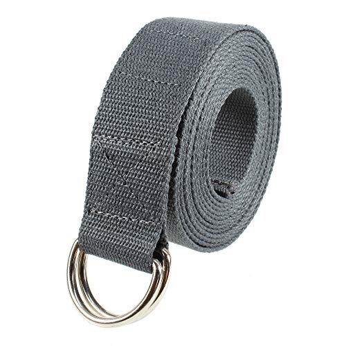 Gelante Fitness Exercise Yoga Strap - Durable Cotton 10 Feet Long - color: Grey