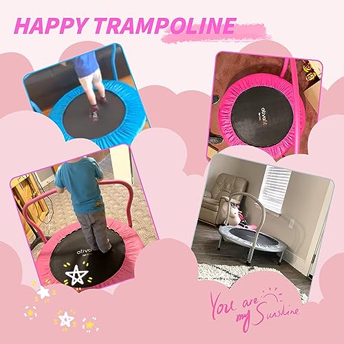 Ativafit 36'' Trampoline for Kids Foldable Mini Toddler Trampoline with Comfortable Foam Handle Play Indoor Outdoor Home Use for Boys Girls for Fun