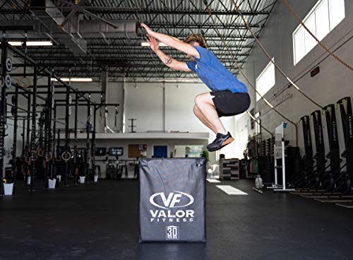 Valor Fitness Soft Plyobox – Foam Padded Plyometric Box for Strength and Conditioning Training, 20” x 24” x 30” for Jumping, Box Jumps & Home Gym Workout