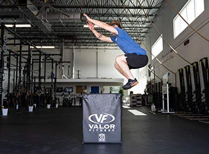 Valor Fitness Soft Plyobox – Foam Padded Plyometric Box for Strength and Conditioning Training, 20” x 24” x 30” for Jumping, Box Jumps & Home Gym Workout