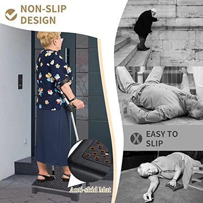 Mobility Step Stool,Heavy Duty Step Platform with Non-Slip Surface 400 Lbs Load Capacity,Half Step Stool for Adults,Elderly Seniors Indoor and Outdoor Use,Black