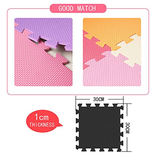 YIMINYUER® 20 Tiles (30cm×30cm×1cm Each Tile) Baby Soft Puzzle Play Mats, Kids Thick EVA Foam Floor, Toddlers & Children's Soft Interlocking Mat R08R10R12G301020 - color: Green Beige Gray