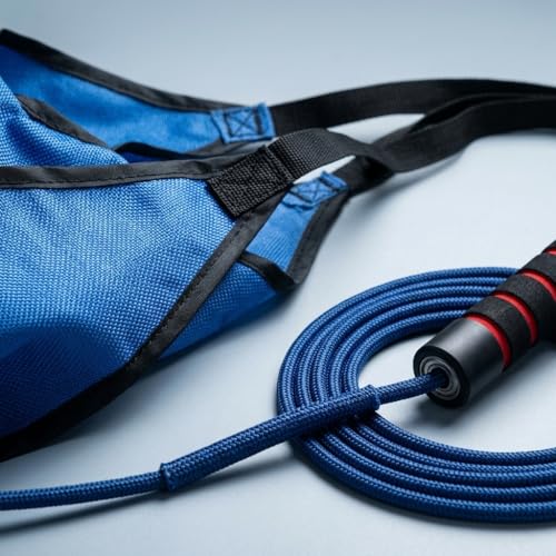 Agility Ladder Training Set - Blue Speed & Footwork Training Equipment with Resistance Parachute, Hurdles, Cones, Jump Rope and Carrying Bag for Sports, Fitness and Soccer Training