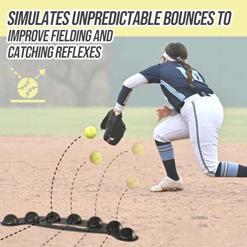 Baseball Softball Training Equipment,Easy to Use Baseball Fielding Trainer for Improving Fielding, Catching and Defensive Skill, Baseball Fielder Mat for Fielder,Catcher with Ground Stake