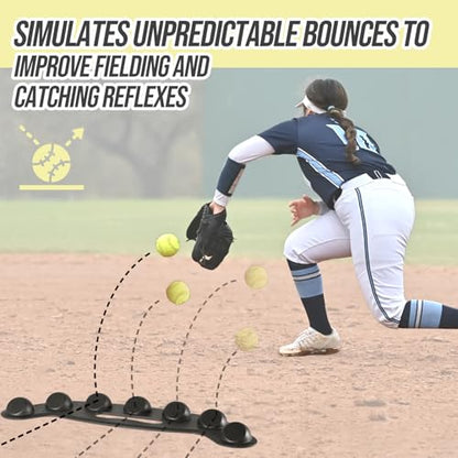 Baseball Softball Training Equipment,Easy to Use Baseball Fielding Trainer for Improving Fielding, Catching and Defensive Skill, Baseball Fielder Mat for Fielder,Catcher with Ground Stake