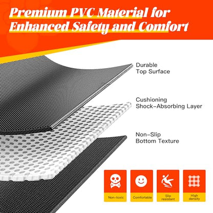 VTORY Extra Thick Large Exercise Mat, 6'x4'/7'x5'/8'x6'/10'x6'x8mm(1/3 inch) , Non-Slip, PVC, Ultra Durable, Heavy-Duty Mat, Shoes-Friendly, High-Density, Large Wide Yoga Mat, Workout Mat for Home Gym, Cardio, Strength, HIIT, MMA - size: 6'x4'x8mm