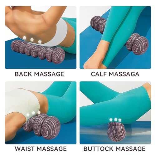 High-Density Foam Roller for Deep Muscle Massage of Legs & Back, Releases Muscle Pain, Pilates Fitness Yoga Pillar （Purple Wave）