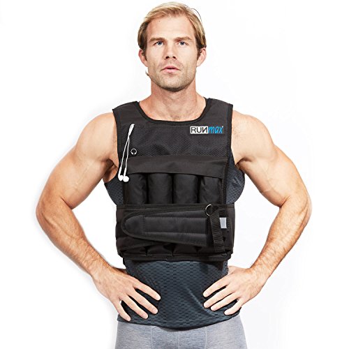RUNmax 20LBS - 150LBS Adjustable Weighted Vest Wtih Shoulder Pads Option for Men and Women - size: 20 lbs WITH SHOULDER PADS