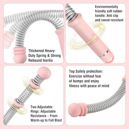2PCS Ropeless Battle Ropes with Adjustable Weighted Ring-Battle, Cordless Battle Rope for Home Gym, HIIT Workout, Low-Impact Cardio, Strength Training, Portable Fitness Equipment for Women & Men