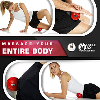 Muscle Max Massage Ball - Therapy Ball for Trigger Point Massage - Deep Tissue Massager for Myofascial Release - Mobility Ball for Exercise & Recovery