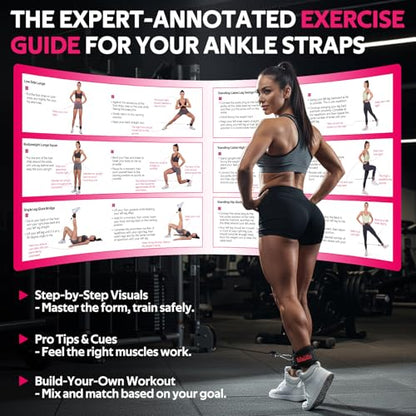 WALITO Gym Ankle Straps for Cable Machines Women & Men - Glute Kickback Ankle Cuff, Adjustable Cable Machine Accessories for Leg Extensions, Hip Abductors & Lower Body Workouts