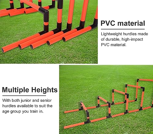 Height Adjustable Hurdles, Portable Training Hurdles, Set of 5 Different Height, Detachable Speed and Agility Hurdles Soccer Practice Equipment, Track and Field Worko, Yellow - color: Yellow