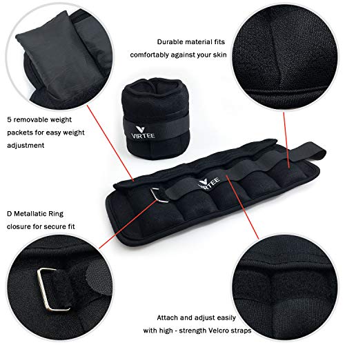 Adjustable Ankle Weights 1-3 Lbs Pair with Removable Weight for Men Women - color: 3 lbs Pair ( 1.5 lbs per pack ), Black