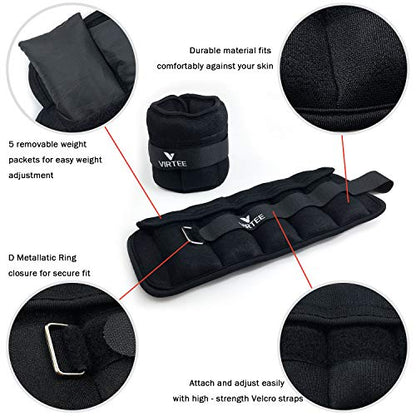 Adjustable Ankle Weights 1-3 Lbs Pair with Removable Weight for Men Women - color: 3 lbs Pair ( 1.5 lbs per pack ), Black