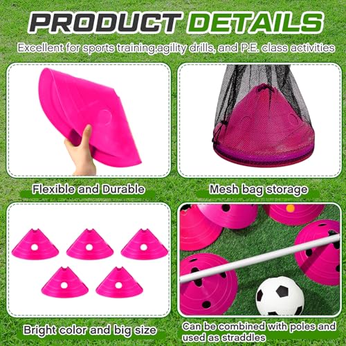 Jumbo Soccer Cones Big Training Disc Cone - color: Rose Red