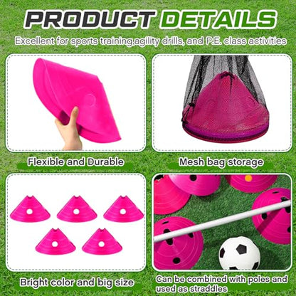 Jumbo Soccer Cones Big Training Disc Cone - color: Rose Red