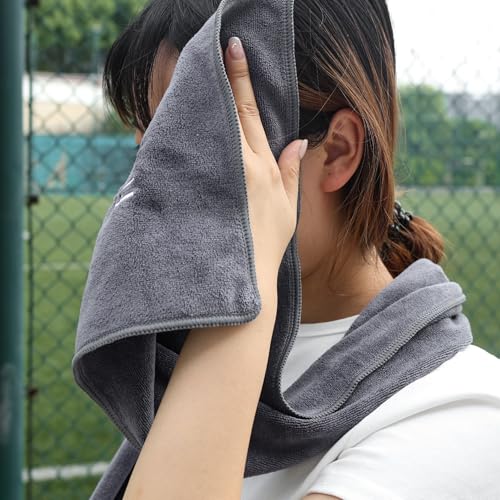 25 * 110cm Ultra-fine Fiber Sports Cooling Towel Men's and Women's Super Soft Fitness Swimming Quick Drying Sports Towel,Dark Gray