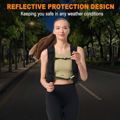 Weighted Vest, 12lbs Weighted Vest Adjustable - Weight Vest with Reflective for Men Women, Body Light Walk Weight Vest for Running Walking Workout Fitness