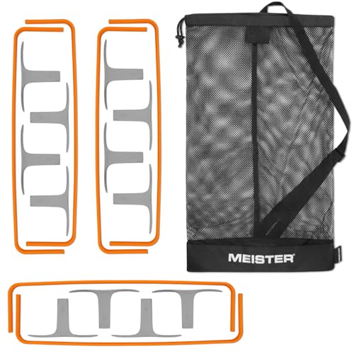 Meister ZoomFlex Agility Hurdles w/Carry Bag - Flex-Safe Modular Speed Training - color: Safety Orange