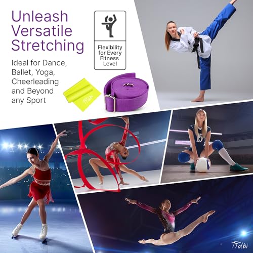 Leg Stretcher Strap with Door Anchor and Resistance Band, Splits Trainer - color: Royal Purple