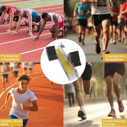 Lightning Starting Blocks Sprinter Pedals 6 Angle Adjustable Sprinters Track and Field Aluminum Suitable for Plastic Runway Cinder Track - color: Yellow, size: 25inch