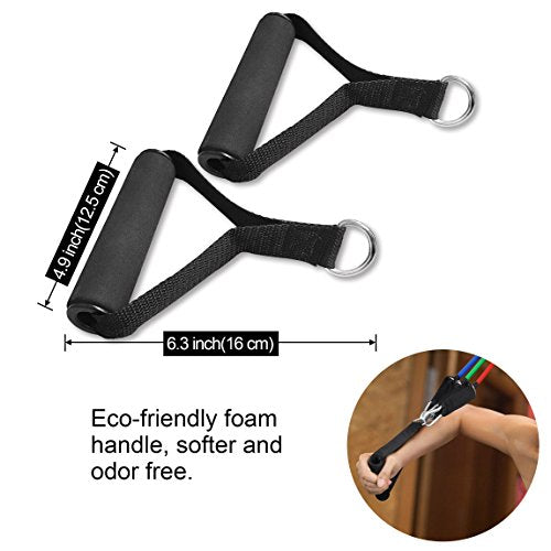 TheFitLife Exercise and Resistance Bands Accessories - Attachment for Workout Bands, Pull Up Bands, Cable Machines, Strength Training Excersize Equipment - style: Handles