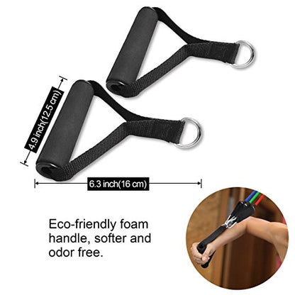 TheFitLife Exercise and Resistance Bands Accessories - Attachment for Workout Bands, Pull Up Bands, Cable Machines, Strength Training Excersize Equipment - style: Handles