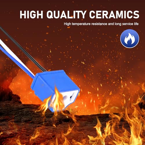 2 PCS H4 16AWG Wiring Harness Carlight Socket, Copper Core Ribbon Cable Connector with Terminal, Wider Ceramic Housing Triple Plug Base, Universal Lead-in Socket Female Plug Connector (Blue)