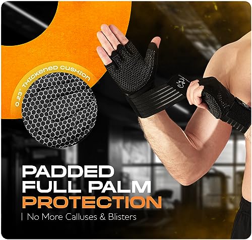 Weight Lifting Gloves for Men & Women – Fingerless Workout Gloves with Non-Slip Grip & Palm Padding for Gym, Training, Cycling & Fitness
