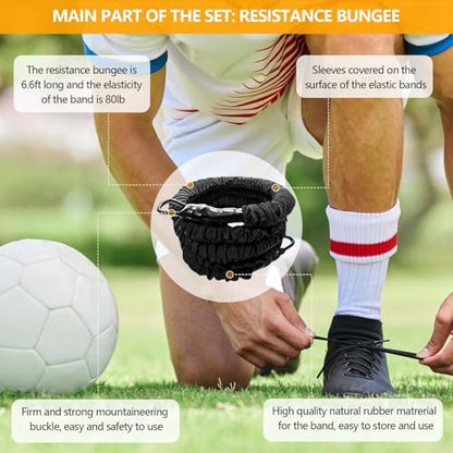 80lb Resistance Band Finess Training Set, Shoulder Belt Explosive Speed Agility Training Equipment Double People Physical Exercising Suit for Various Sports