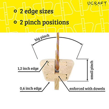 Ucraft Pocket-Sized Climbing Hangboard. Portable Fingerboard for Training and Warm-up