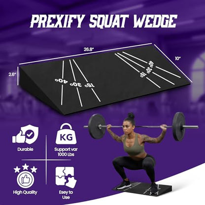 Squat Wedge Block - Adjustable Angle Ramp Blocks for Heel Elevated Squatting Workout Squat Weight Lifting Wedges for Home Gym or Personal Trainers