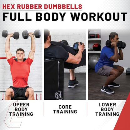 Lifeline Fitness Hex Dumbbells, Rubber Wrapped Hex Dumbbells, Premium Quality, Ergonomic Knurled Handle, Dumb Bells for Exercise, Home Gym Exercise Weights - style: 25 lb