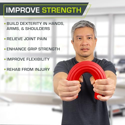 ProsourceFit Flex and Twist Bars Sets and Singles, Resistance Bars for Occupational Therapy, Tennis Elbow Treatment, and Wrist Strengthening, 12-in Long Compact Rubber Therapy Tool