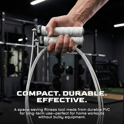 WOD Nation Attack Speed Jump Rope Adjustable Dual-Cable Skipping Rope for Men, Speed & Weighted Options, Fast Fold-Over Adjustment Durable Adult Boxing Rope for Fitness, Cardio Home Gym & Cross Training - color: White