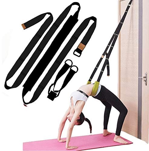 Back bend Assist Trainer - Improve Back and Waist Flexibility, Door Flexibility Stretching Strap, Home equipment for Ballet, Dance, Yoga, Gymnastics, Cheerleading, Splits - color: black