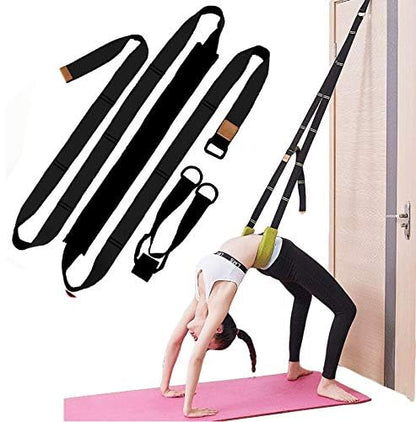 Back bend Assist Trainer - Improve Back and Waist Flexibility, Door Flexibility Stretching Strap, Home equipment for Ballet, Dance, Yoga, Gymnastics, Cheerleading, Splits - color: black